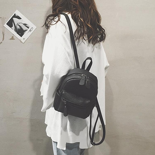 小包包女2020新款後背書包女韓版高中大學生ins古著感校園軟皮包