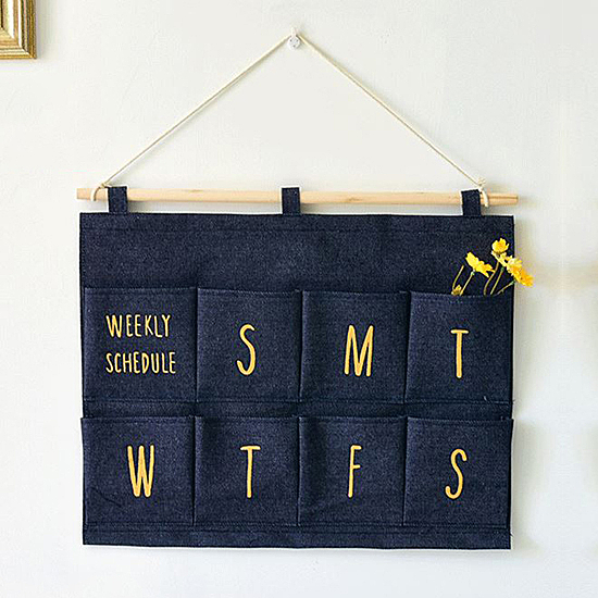 8格星期印花圖案，簡約別緻，n想掛哪都行，方便實用，節省空間。