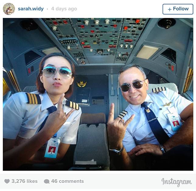 Di Balik Hebohnya Foto Salat di Kokpit Pesawat, Inilah Sosok Kopilot Sarah Widy