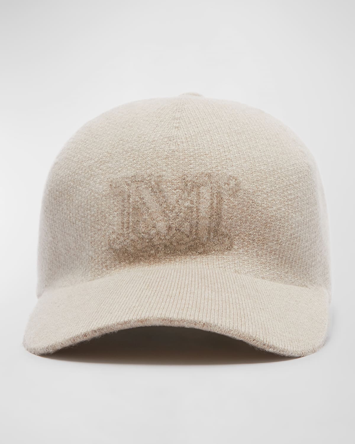 Cashmere-Blend Monogram Baseball Cap