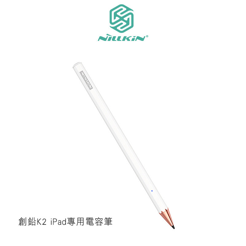 商品品牌nillkin 適用機型 商品規格156*9mm 商品材質金屬 提供顏色白色 內容物創鉛k2 ipad專用電容筆*1充電線*1替換筆頭*1筆頭夾*1 創鉛ipad專用電容筆鉛筆與智控科技完美合