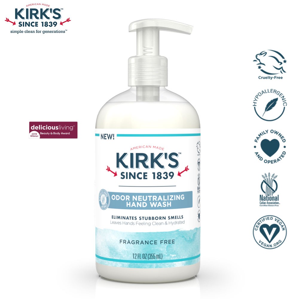 Kirks Natural 柯氏經典皂 淨味嫩膚洗手乳 - 低敏無香 355mL 【輕鬆洗去手上異味 敏感肌特別配方】