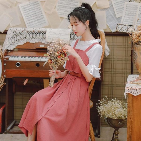 吊帶裙裙子仙女超仙森系甜美連身裙2019流行新款夏天吊帶裙女學生小清新 伊羅鞋包
