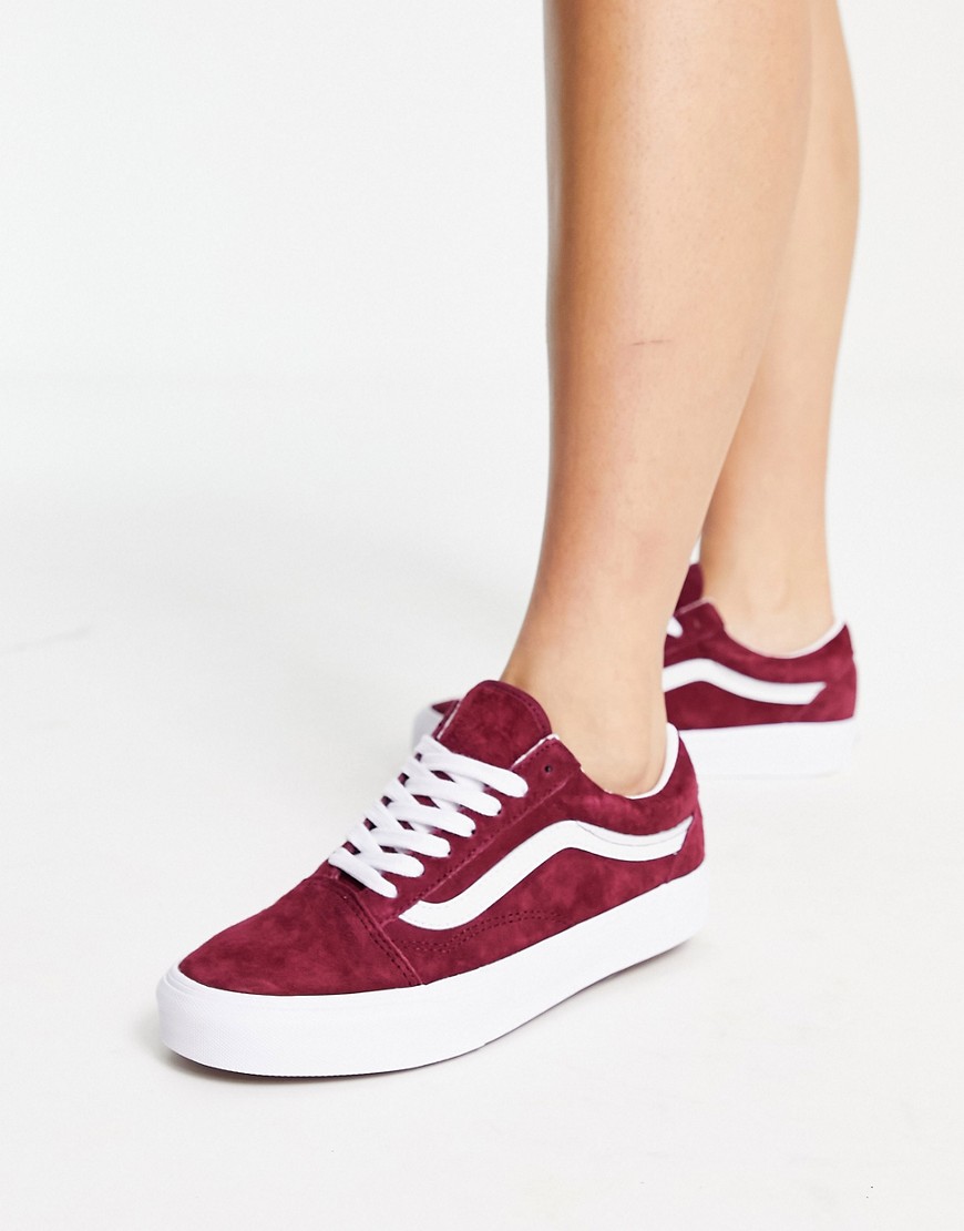 Vans Old Skool suede trainers in burgundy-Red