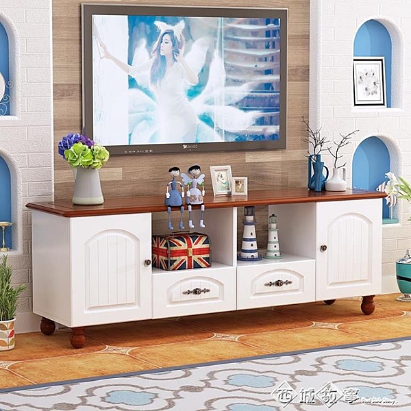 新品電視櫃簡約現代茶幾套裝家具地中海臥室地櫃小戶客廳電視機櫃
