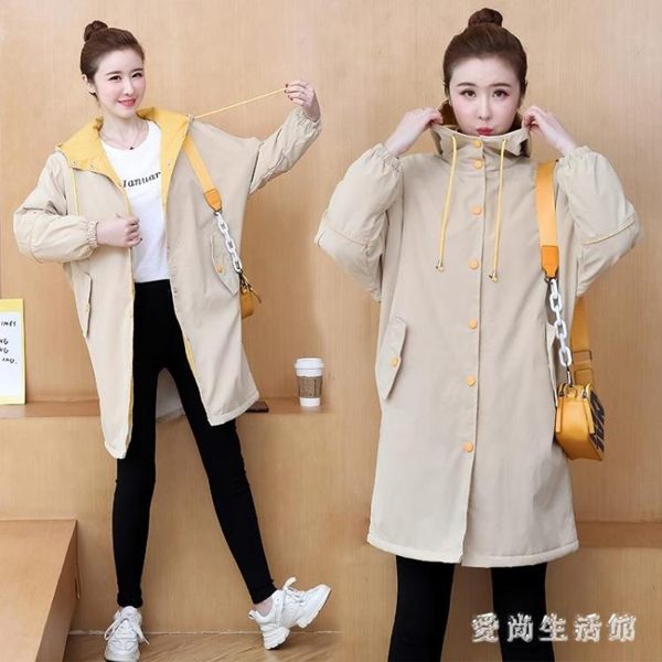 大碼風衣外套 胖mm外套秋季女裝2019年新款時尚加絨加厚胖妹妹洋氣開衫風衣