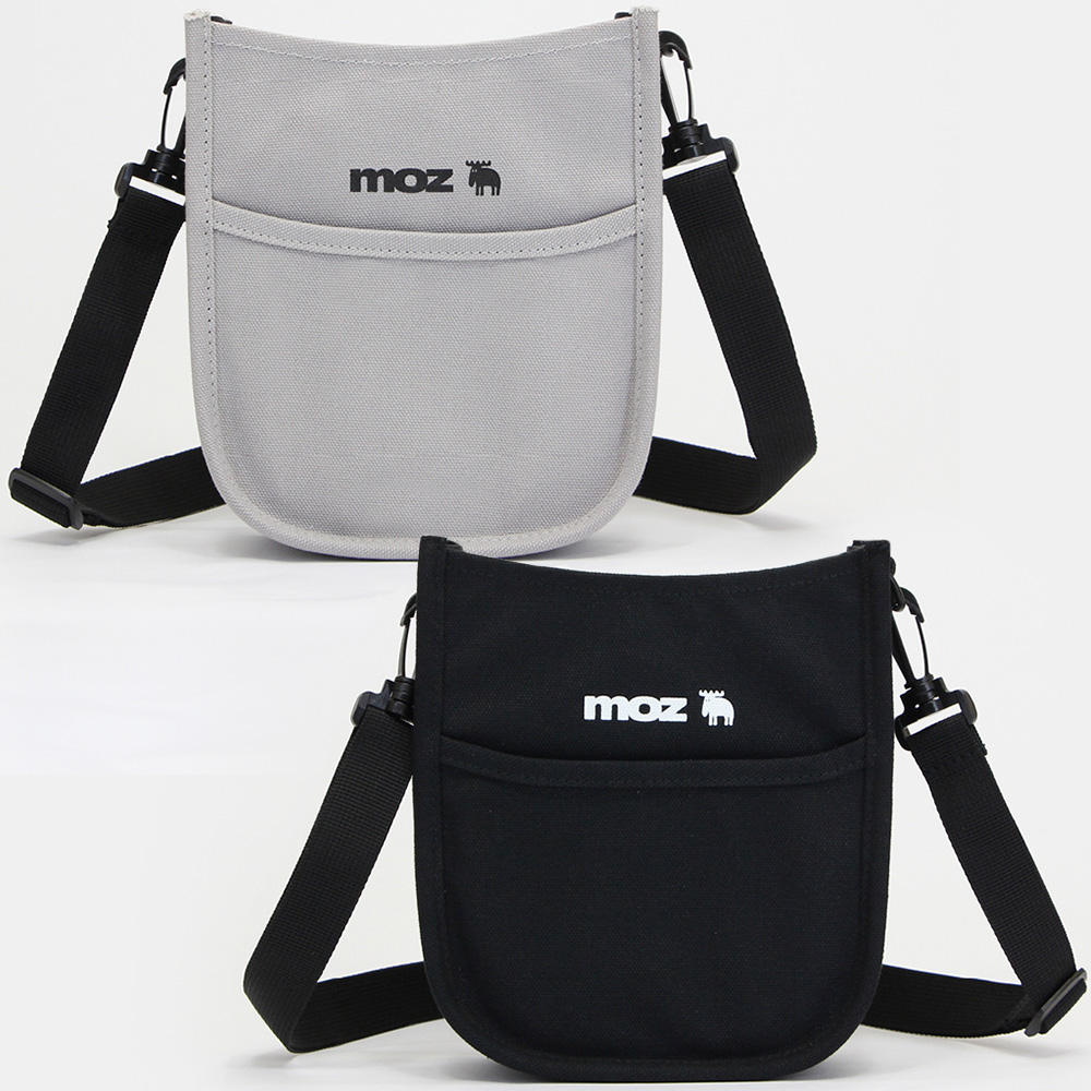 moz瑞典 駝鹿 微笑隨身帆布包(黑巧克力/灰芝麻)
