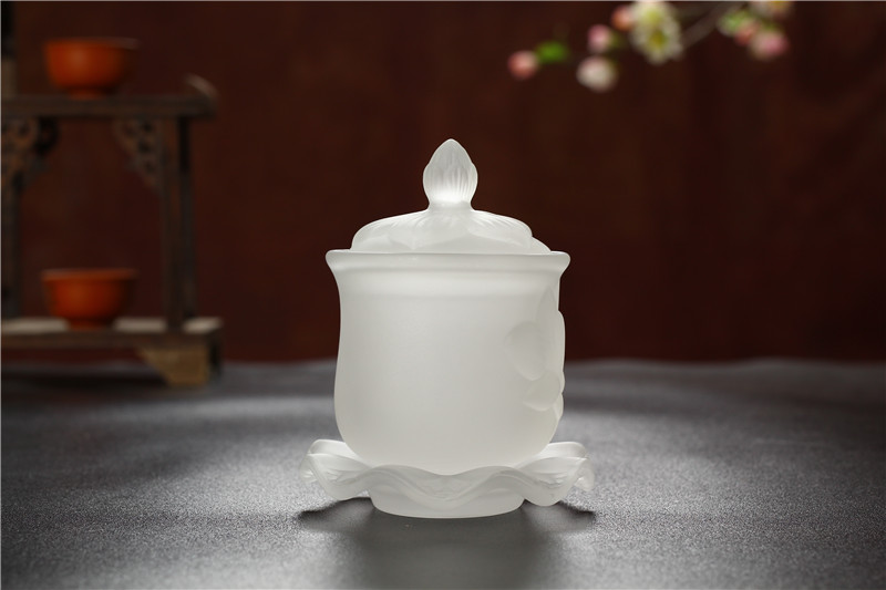 家居室內水果盤 佛堂供佛觀音貢盤 仿琉璃白色蓮花供盤果⑧碟78英寸