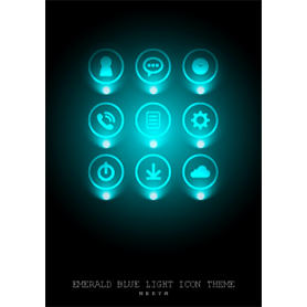 EMERALD BLUE LIGHT ICON THEME 2 #cool