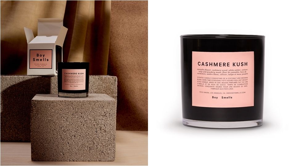 Boy Smells Standard Candle#CASHMERE KUSH 限量羊絨大麻花蠟燭,NT1380。圖片來源:flow apartment