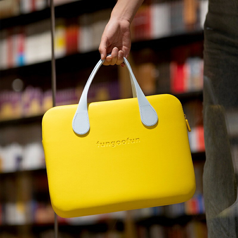 梵高範fungoofun便攜式輕潮電腦包 手提包女14吋Macbook電腦包 筆電包 防水抗壓減震平板電腦包