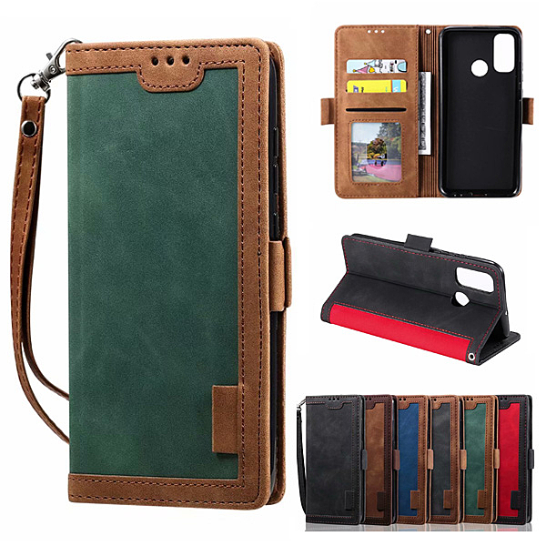 ● 復古撞色 皮套 掀蓋殼 ● 插卡 支架 掛繩 磁扣