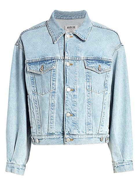 This denim jacket is cut with a boxy, oversized fit and is the more sustainable choice, crafted in b