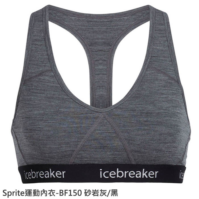 Icebreaker 破冰者 女 Sprite 美麗諾羊毛 運動內衣 BF150 砂岩灰/黑 IB103020 綠野山房