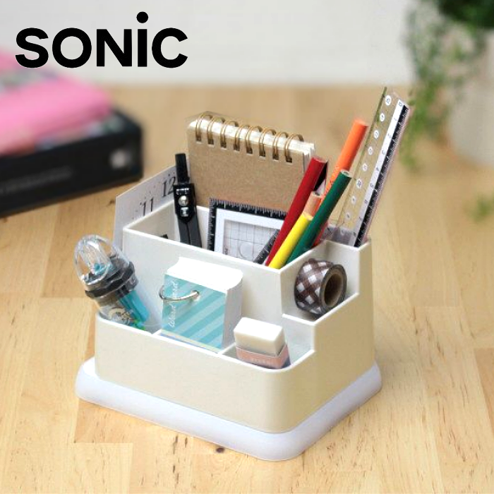 筆筒 日本 SONIC 療癒白淨桌面整理收納架 ( LV-8280 )