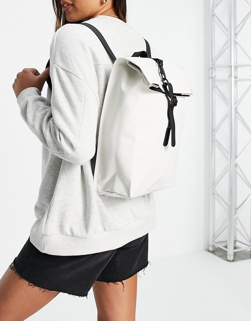 Rains rolltop mini bag in off white