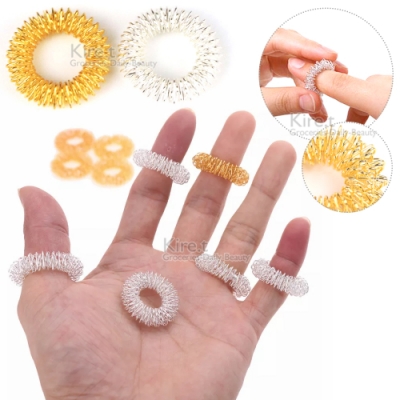 手指環 按摩器 按摩環 運動環 共有210個鈍角觸點、輪流按摩 末梢放鬆手指、減緩疲勞壓力 小巧玲瓏、方便收納 隨時隨地享受按摩