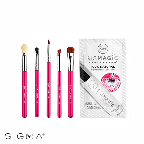 Sigma 必備迷你眼部刷具5件組+刷具清潔液 7.5ml Must-Have - WBK SHOP