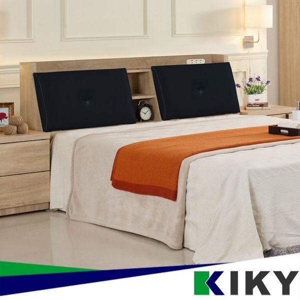 【床組】堅硬六分底床組│雙人5尺-【吉岡】(床頭+六分底) 多格床頭附插座~書櫃+床頭二合一 KIKY