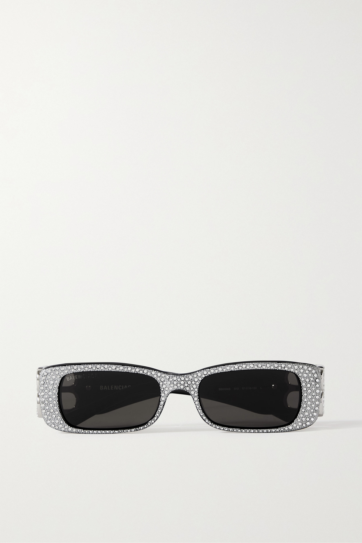 Balenciaga Eyewear - Dynasty Square-frame Embellished Acetate And Silver-tone Sunglasses - Gray - one size