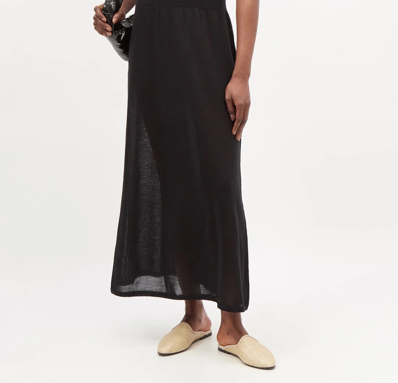 TOTÊME Almond-toe raffia backless loafers