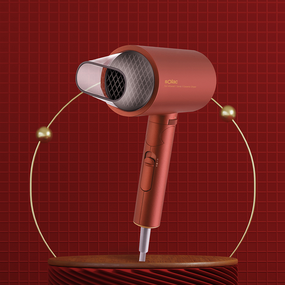 Solac 負離子生物陶瓷吹風機-紅