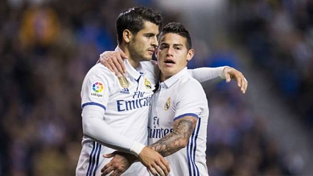 Jose Mourinho Diberitakan Kepincut Duetkan Alvaro Morata dengan James Rodriguez