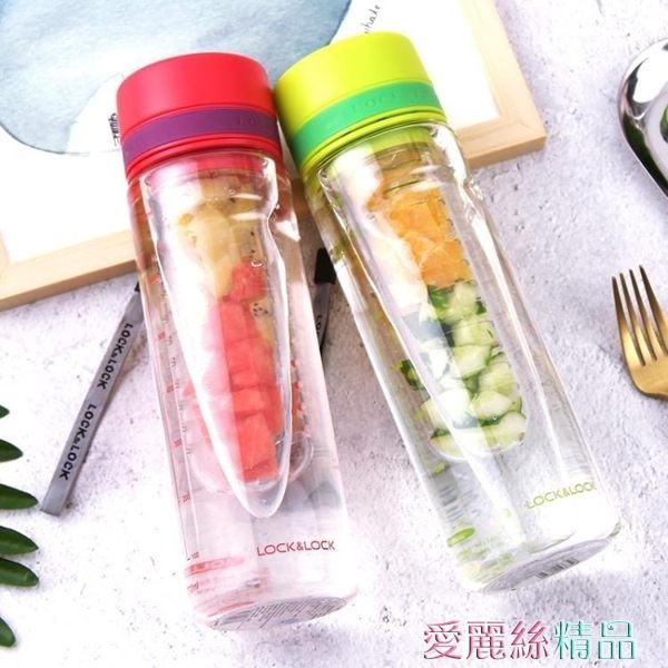 網紅杯 樂扣樂扣塑料網紅水杯果汁運動ins便攜快客杯創意水果杯子隨手杯 愛麗絲