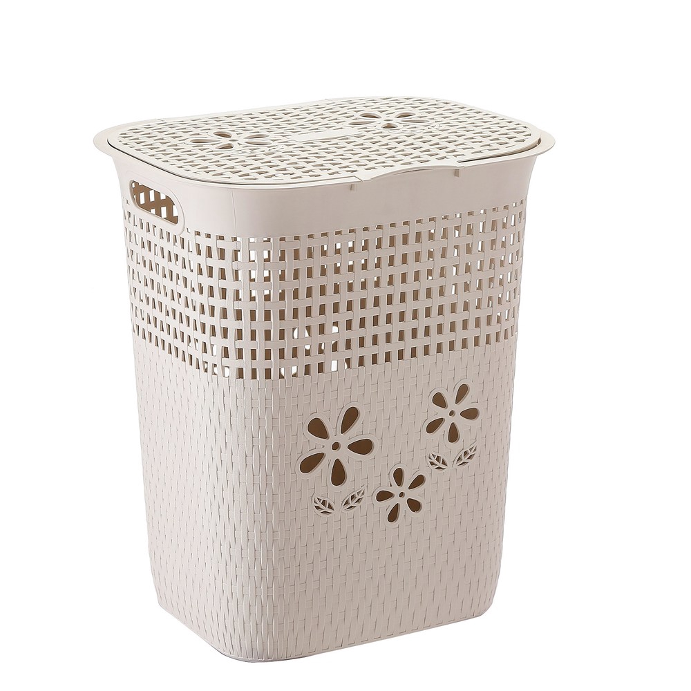 【商品特色】有蓋設計，髒衣物不外露藤編外觀，簡約時尚透氣網孔設計，衣物不悶臭輕便耐用可當雜物收納籃==================尼斯藤編附蓋洗衣籃016245271===============