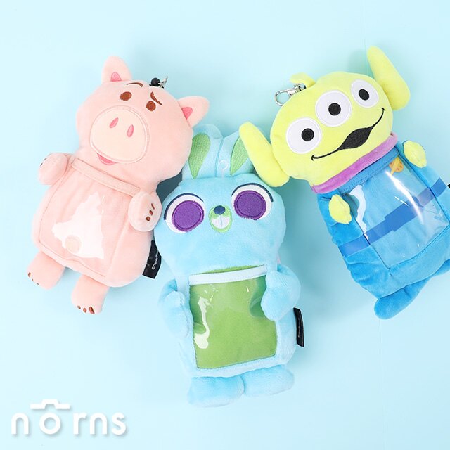 【日貨玩具總動員透明肚肚伸縮票夾】Norns日本HUG絨毛票卡套 證件套 火腿豬 三眼怪 Bunny兔崽子 好窩生活節。數位相機、攝影機與周邊配件人氣店家Norns的Toy Story│玩具總動員有最