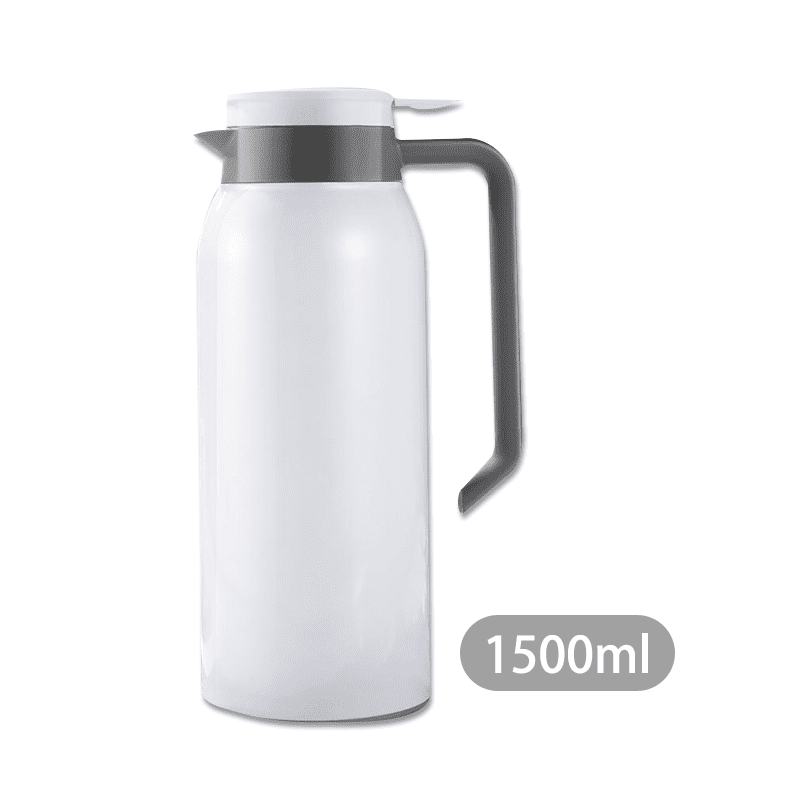全新飲水體驗！1.5L不鏽鋼真空保溫壺，健康咖啡壺，裝鮮活好水。可單手操作，輕鬆倒水，出水快且流暢，有效避免水蒸氣燙手，舒適按鍵，不鏽鋼內裡，安全放心。