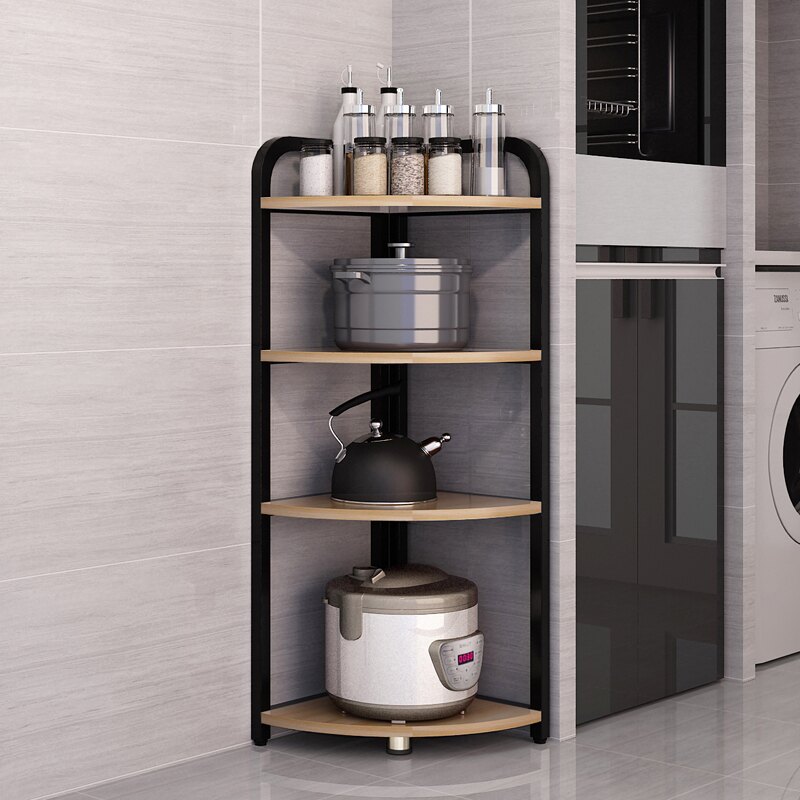 電器架/落地置物架 廚房置物架轉角落地式家用金屬儲物架多層電器收納三角形放鍋架子『xxs19348』