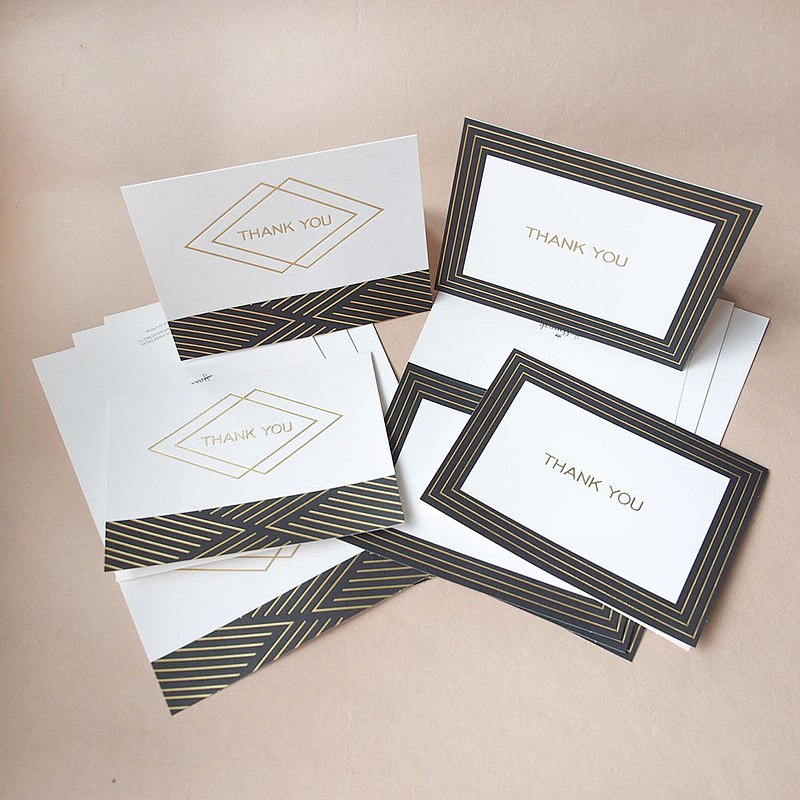 套卡-時尚黑金 10入【Hallmark-卡片 無限感謝】