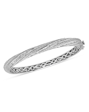 Bloomingdale's Diamond Baguette & Round Bangle Bracelet in 14K White Gold, 1.75 ct. t.w. - 100% Excl