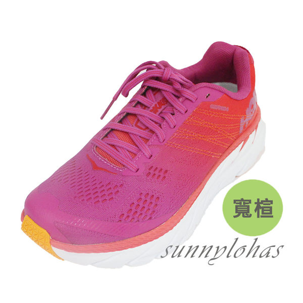 (A7) Hoka One One 女 Clifton 6 超緩震慢跑鞋 寬楦 運動鞋 HO1102877PRCFL 桃紫 [陽光樂活]