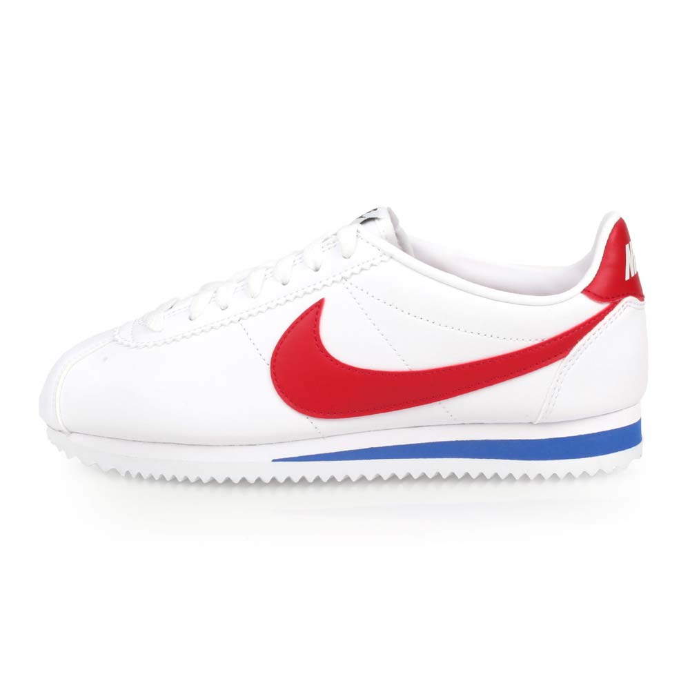 NIKE WMNS CLASSIC CORTEZ LEATHER 女休閒鞋 阿甘鞋-慢跑 白紅藍