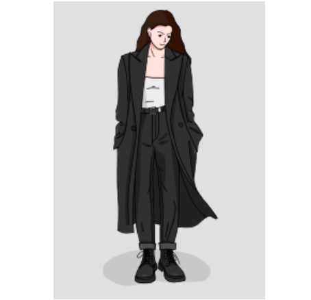 street fashion girl - black and white