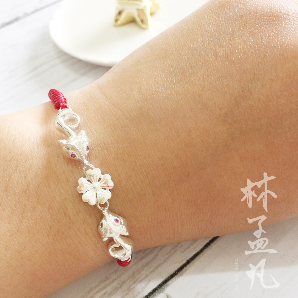 林孟凡 手工純銀蠶絲蠟繩手環 ◆助唸心經+招財經◆ 雙咬金幣 招財貔貅 開運陶源 咬錢財蛙 催姻緣旺 桃花狐狸 只進不出 錢袋銀管 祈福開運 好運紅線 手工純銀蠶絲蠟線手環 ◆材 質◆蠶絲蠟線、925