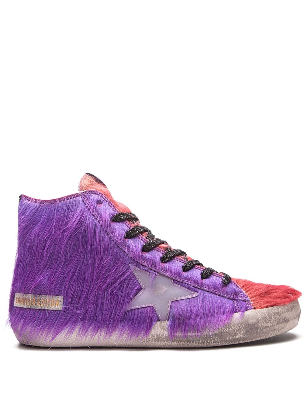 Golden Goose - Francy high-top sneakers - women - Leather/PVC/Pony Fur/Rubber - 37 - Purple