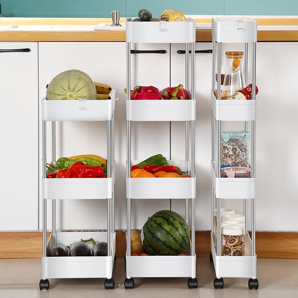 廚房置物架落地多層窄縫可行動小推車縫隙夾縫收納架多功能儲物架 「快速出貨」