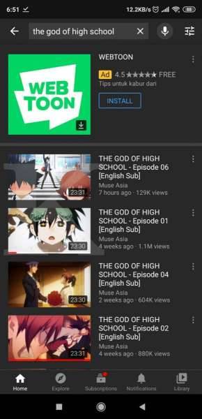 Cara Download The God Of High School Paling Mudah Lewat Youtube Kontan Co Id Line Today