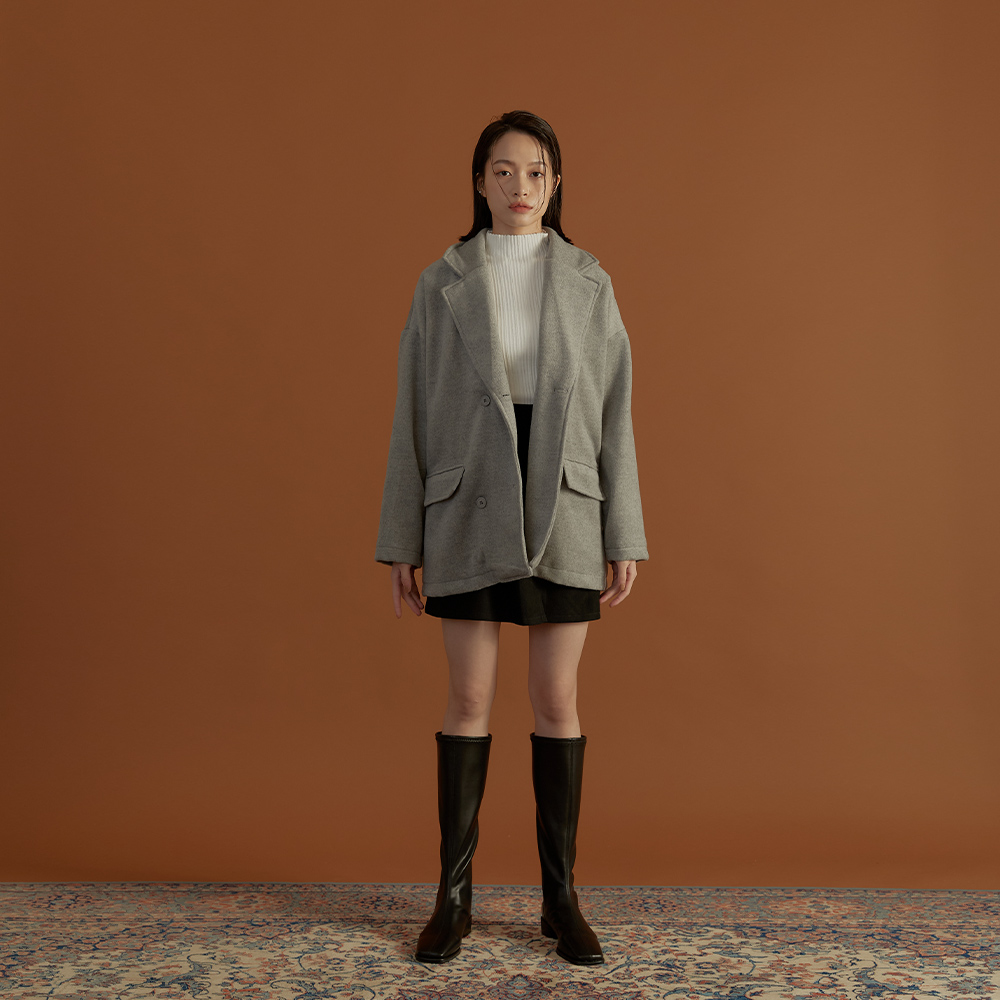 雙排釦毛呢大衣外套 兩色售