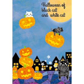 黒猫と白猫のハロウィン