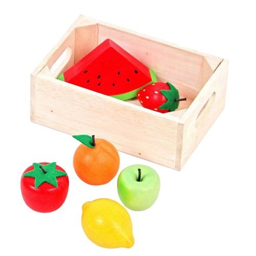 貼心收納盒設計不占空間，配件不易散落遺失。。收納盒設計，培養寶寶收納習慣。。藉由仿真水果，認識水果名稱、造型與顏色。。提早學習社會生活；樂愛各種水果不偏食。。家人、夥伴一同加入，增進親子互動、培養社交