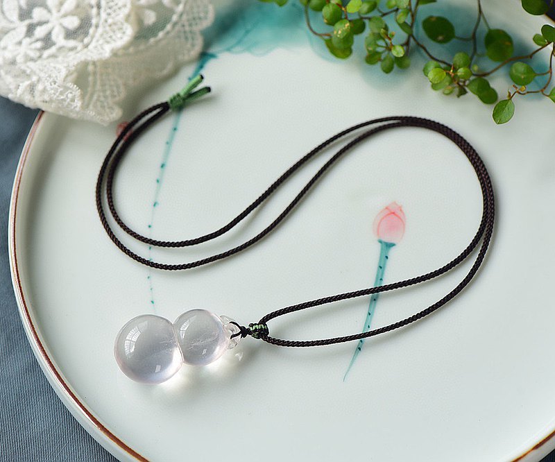 收藏級天然白水晶 冰晶葫蘆吊墜 純手工精心打造 平安扣寓意平