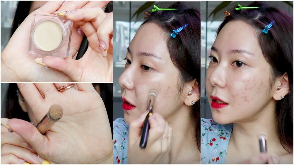 氣墊粉餅拍開上妝