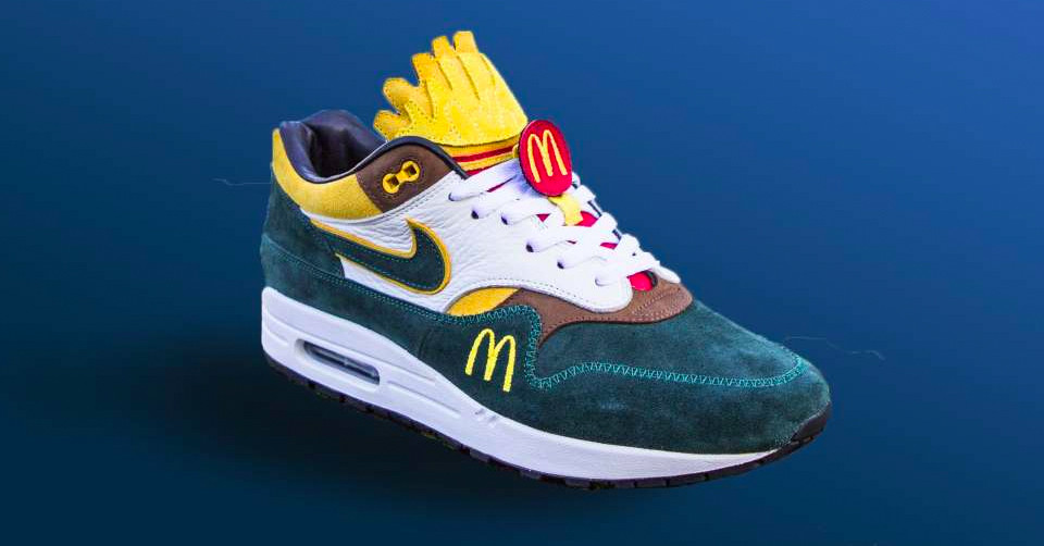 麥當勞進軍時尚圈的聯名又來了，網路上出現一款麥當勞ＸNike Air Max 1球鞋