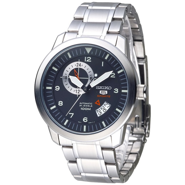 SEIKO 尊爵運動風24石自動機械男錶-黑(SSA205K1)