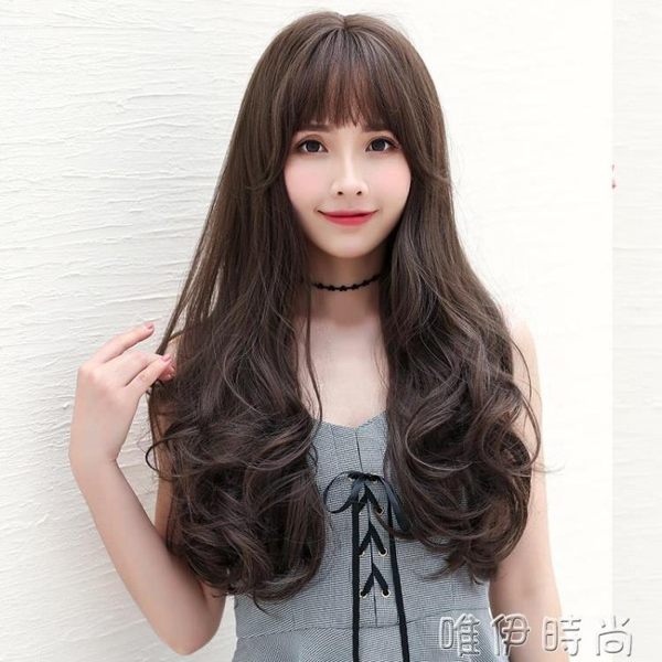 假髮 假髮女長捲髮大波浪中長直髮套蓬鬆自然網紅可愛鎖骨髮空氣劉海 唯伊時尚