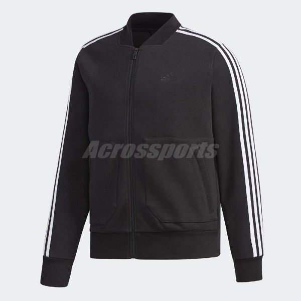 adidas 運動外套 EI TT JAQ Bomb 黑 白 三條線 飛行夾克 基本款 男款 【PUMP306】 DT2474